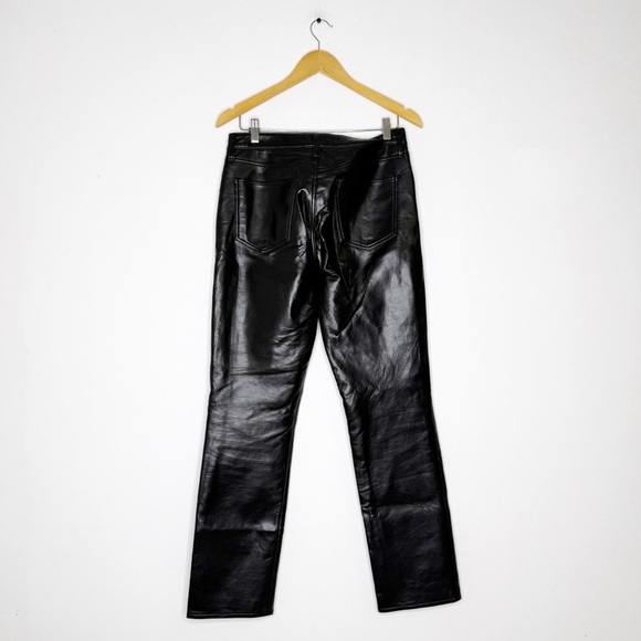 AGOLDE Lyle Low Rise Slim Pants in Detox – Recycled Leather – Size 27 - Picture 2 of 8